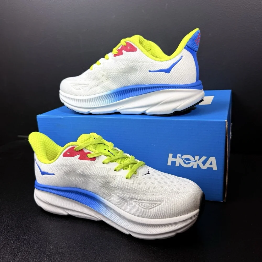 Hoka One One Clifton 9 Mens Size 7.5D White Running Shoes 1127895-BVR Athleisure